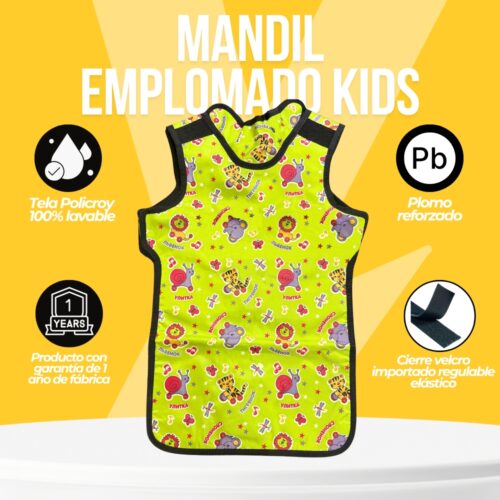 Mandil Emplomado Pediátrico Animalitos - Imagen 3